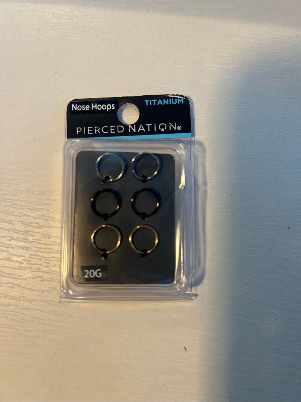 Pierced Nation Titanium Nose Hoops - 6 hoops, 20 gauge